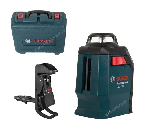 Лазерный нивелир Bosch GLL 2-20 с калибровкой + BM-3 + Кейс Лазерный нивелир Bosch GLL 2-20 с калибровкой + BM-3 + Кейс