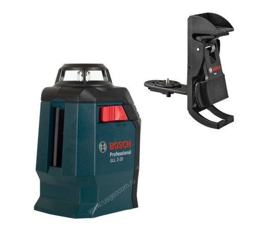 Лазерный нивелир Bosch GLL 2-20 с калибровкой + BM-3 + Кейс Лазерный нивелир Bosch GLL 2-20 с калибровкой + BM-3 + Кейс