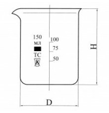 Стакан Н-1-1000 низкий с делениями и носиком, ТС