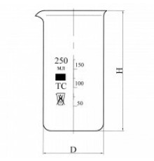 Стакан В-1-600 высокий с делениями и носиком, ТС