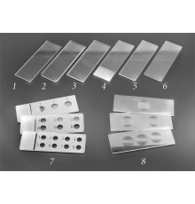 Стекло предметное СП-7104, 76*26±1 мм, толщ. 1,0±0,1 мм, с 2-мя лунками и шлифованными краями