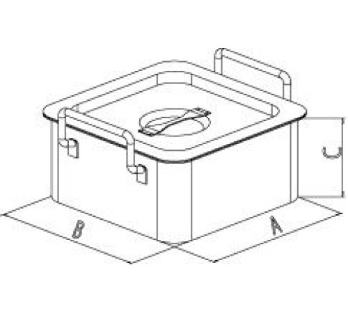 Контейнер Bochem с крышкой, квадратный, размеры 155x105x75 мм, нержавеющая сталь