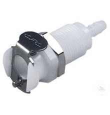 8743-2004 Соединительная муфта Burkle CPC PP, гнездо, с клапаном, крепление., 6,4мм