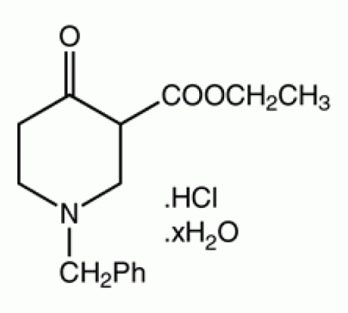 1-Бензил-3-этоксикарбонил-4-пиперидон гидрохлорид гидрат, 97%, около 10% воды, Alfa Aesar, 250 г