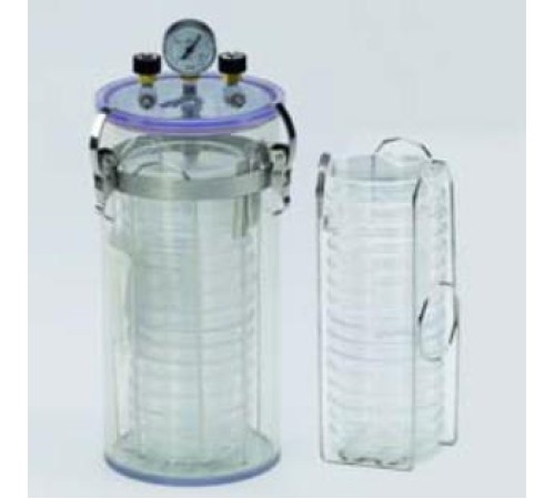Анаэростат, 15 чашек Петри d 60-100 мм, 3 л, корпус из поликарбоната, Crystal, Schuett Анаэростат, 15 чашек Петри d 60-100 мм, 3 л, корпус из поликарбоната, Crystal, Schuett